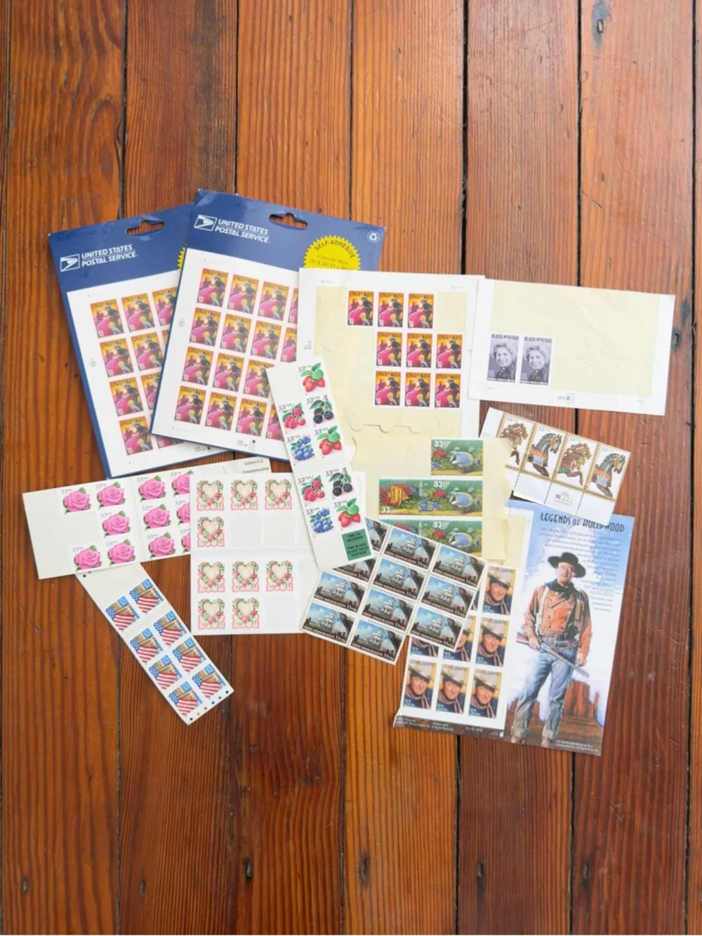 Vintage 90s 00s USPS unused 32, 33, & 37 cent stamp sheets (117 stamps)